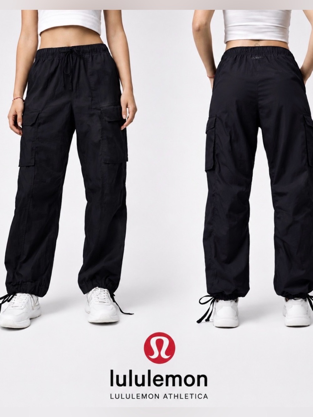 Lululemon Lightweight Adjustable Cargo Pants Women’s XS Black Athleisure NWOT